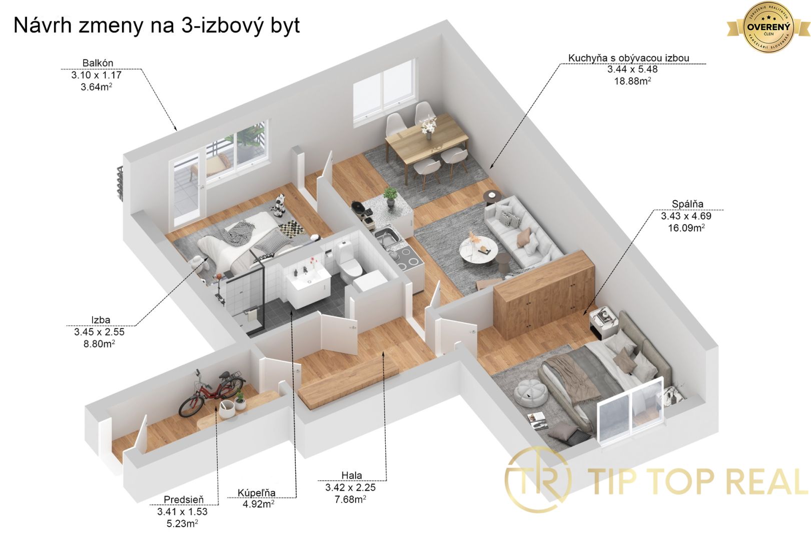 3D podorys navrhovanej zmeny